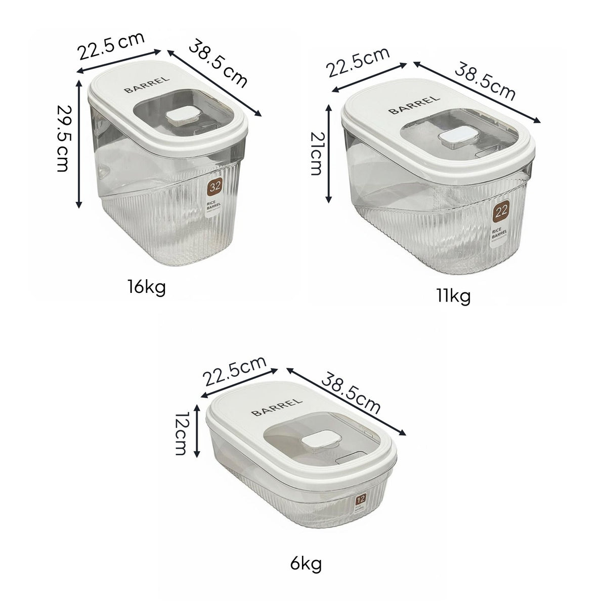 Moisture-Proof Rice Storage Container Safe Rice Dispenser Space-Saving Design for Countertop, Kitchen Cabinet