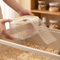Transparent Hamster Bath and Hamster Sand Bath, Large Hamster Dig Box with Long Ladder and Splash Guard, Digging House for Guinea Pigs
