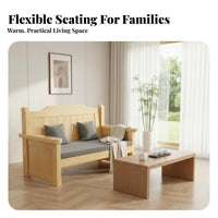 Slatted Frame Sofa Set Minimalist Design Living Room Furniture All-Season Use Thick Seat Cushions for Families, Office Managers