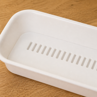 Kitchen Sink Organiser, Sponge Holder for Kitchen Sink with Perforated Drainage, Countertop Modern Rectangular Design
