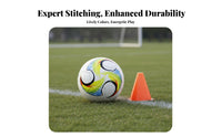Official Size & Weight Classic Black and White Soccer Ball Sturdy Construction Machine-Stitched Soccer Ball High Air Retention for Backyard