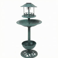 Decorative Birdbath Combo Freestanding Garden Decor Weather Resistant
