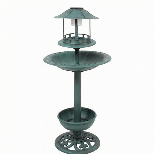 Decorative Birdbath Combo Freestanding LED Bird Bath PP Plastic for Outdoor