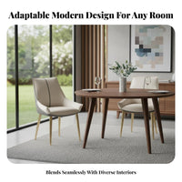 Upholstered Side Chair with Metal Legs Modern Minimalist Design Dining Seating Sturdy Construction Easy to Clean for Living Room