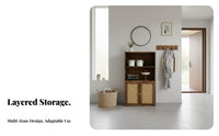 Configurable Open-Shelf Cabinet Multi-Functional Unrestrictedstanding Shelving Unit Minimalist Aesthetic Rounded Corners