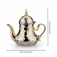 Moroccan Teapot Stainless Steel Arabic Teapot Polished Tea Kettle for Hosts, Table Decoration