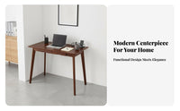 Small Space Friendly Writing Desk with Drawers Compact Design Writing Desk with 2 Drawers Multifunctional Study Table Easy to Assemble for Students, Teenagers, Teens, Bedroom, Dorm Room