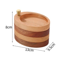 Oval Wood Jewelry Box Polished Finish Tabletop Decor Gold-Colored Knob