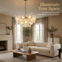 Textured Floral Lamp Shade Piece, Pendant Light Glass Cover, Glass Lamp Shade for Living Room, DIY G - Image 4