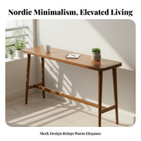 Counter Height Table with Stools Nordic Design Narrow Sofa Rear Sofa Table Minimalist & Aesthetic High Top Dining Set for Renters, Home Bar, Balcony