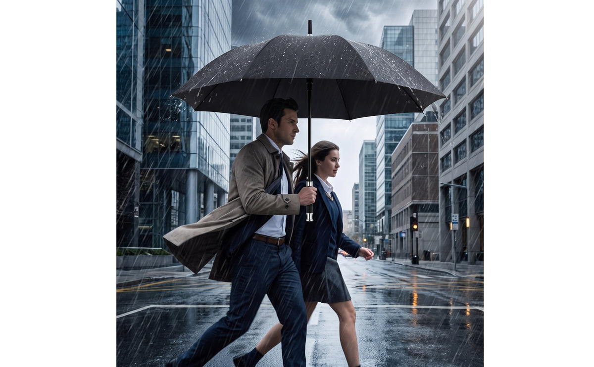 Waterproof Large Canopy Umbrella Windproof Large Umbrella Straight Handle Wind-Resistant for Commuters, Families, Commuting, School Runs