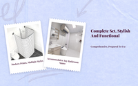 U-shaped waterproof shower curtain