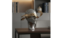 Classical-Inspired Human Figure Sculpture Decorative Tabletop Sculpture Three-Dimensional Head Bust Artistic for Home Decorators, Entryway, Office, Living Room