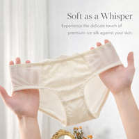 Women's Breathable Ice Silk Underwear with Gusset for Everyday Comfort, Quick Dry Ladies for Gym and Running, Mid Rise Knickers