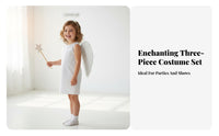 3 Pieces Angel Pinions Luminous Headband and Spellbinding Rod Set Layered Feathers Feather Angel Costume Kit Lightweight Feather Pinions Costume