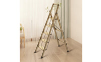 Foldable Step Ladder with Wide Pedal Aluminum Folding Step Ladder Anti-Slip Portable for Homeowners