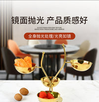 批发多层不锈钢小吃架 酒店水果盘小吃碟 创意果碟多用金色味碟