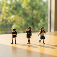 3 Pieces Schoolchildren Figures 3D Printed Diorama Figures Painted Miniature People Figurines for Hobbyists, Dioramas