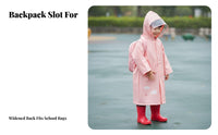 Lightweight Kids Cartoon Raincoat Packable Children's Waterproof Poncho Reusable for Girls, Toddlers, School, Outdoor