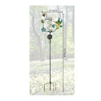 Solar Rain Gauge Stake Easy to Read Hummingbird Rain Gauge Weather Resistant