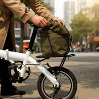 Lightweight Folding Bike Rack Compatible Rear Rack with Mounting Hardware Stable Long-Lasting for Cyclists, Errands