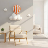 Hot Air Balloon Wall Decor Raised Hot Air Balloon Wall Art Striped for Bedroom