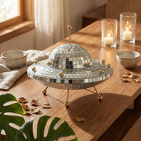 Retro Spacecraft Mirrored House Decoration Metal Legs