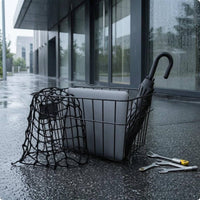 Quick-Release Bike Basket Rounded Rim Rear Bike Basket Black for Shopping Rides