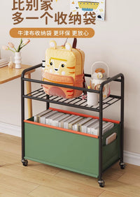 Mobile Book Shelf Cart with Wheels for Desk Side Storage