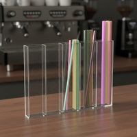 Acrylic Straw Storage Rack unobstructedFrame Multi-Compartment Straw Rack Slim