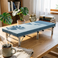 Foldable Bed Folding Bed Frame Dense-Cushion Foam Rest Furniture for Guest Accommodation