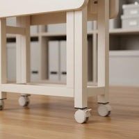 Space-Saving Folding Desk with Shelves Stable Frame Collapsible Study Desk on Wheels Tool-Effortless Setup Home Furniture for Students, Bedroom