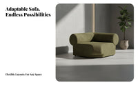 Minimalist Aesthetic Armless Boucle Seating Unit Customizable Configuration sectional Couch Soft Texture Sectional Sofa High-Resilience Foam for Apartment Dwellers, Interior Designers, Design aficionados, Living Room, Villa, Reception Area, Office