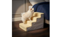 4-Step Pet Stairs Lightweight Puppy Sofa Stairs Dog Bed Steps Easy Assembly Soft Cat Climbing Ladder Machine-Washable Cover