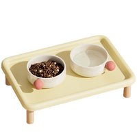 Ceramic Cat Bowl with Raised Stand