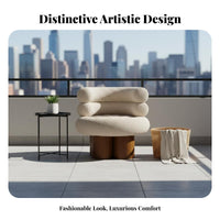 Plush Roll Armchair Designer inspired by Oversized leisure Armchair snug Comfort dense Padding for Homeowners, Balcony