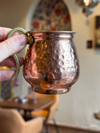 迷你铜杯土耳其酸奶杯手工锤纹水杯冷水杯