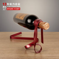 Modern Metal Ribbon Floating Wine Rack Decorative Ornament