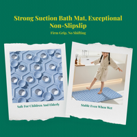 Non-slip TPE shower mat drains fast.