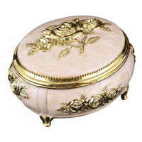 Vintage Metal Jewelry Box Presentable Storage Decor Rustproof for Vanity