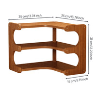 Corner Desktop Rack Polished Surface Wooden Corner Organizer Open Shelving Wood Display Shelf