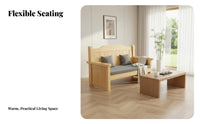Slatted Frame Sofa Set Minimalist Design Living Room Furniture All-Season Use Thick Seat Cushions for Families, Office Managers
