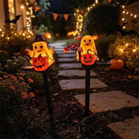 Solar Halloween Ground Insert Light Outdoor Garden Light Pumpkin Ghost Skull LED Stake Light