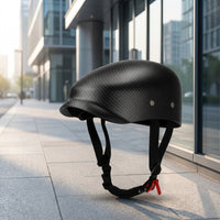 Half Helmet with Goggles Slim-Fit Vintage Scooter Helmet Quick-Release Glossy for Commuters, Commuting