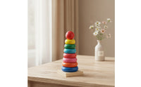 Wooden Stacking Piling Toy Rainbow Piling Toy Educational Rainbow Stacker for Young Children, Infants, Nursery, Preschool