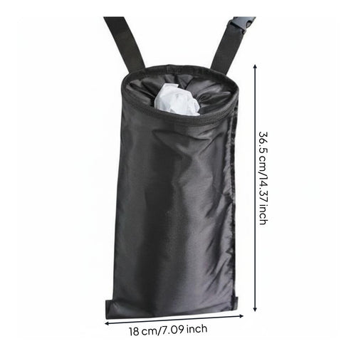 Hanging Car Trash Bag Accessible Top Foldable Car Trash Pouch Bottom Opening
