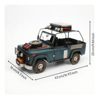 Trail-Capable Vehicle Model Distressed Car Model with Spare Tire for Shelf