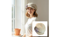 Flower Hat Spring type Linen Hat Soft Material Vintage Cabbie Headwear for Autumn Wear