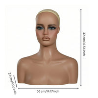 Matte Mannequin Head with Shoulders Sculpted Hairpiece Display Bust Stable Cabeza Para Peluca Con Hombros Natural for Jewelers
