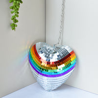 跨境Disco Ball 彩色悬挂镜面心形悬挂吊饰橱窗婚庆舞台场地布置